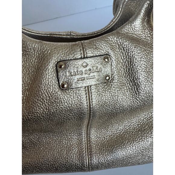 Kate Spade Genuine Pebbled Gold Leather Double Handles Shoulder/Hand Bag Purse - Picture 12 of 12